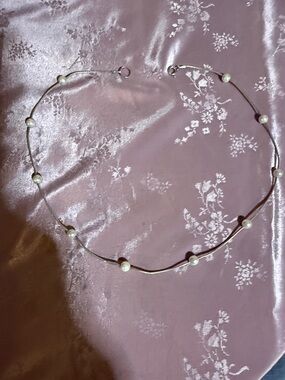 Sterling silver chain with FAUX pearls